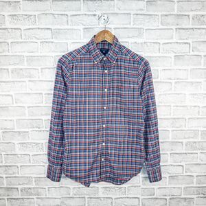 GANT Men's Fitted Comfort Oxford Button Down Shirt in Blue red Plaid size Small